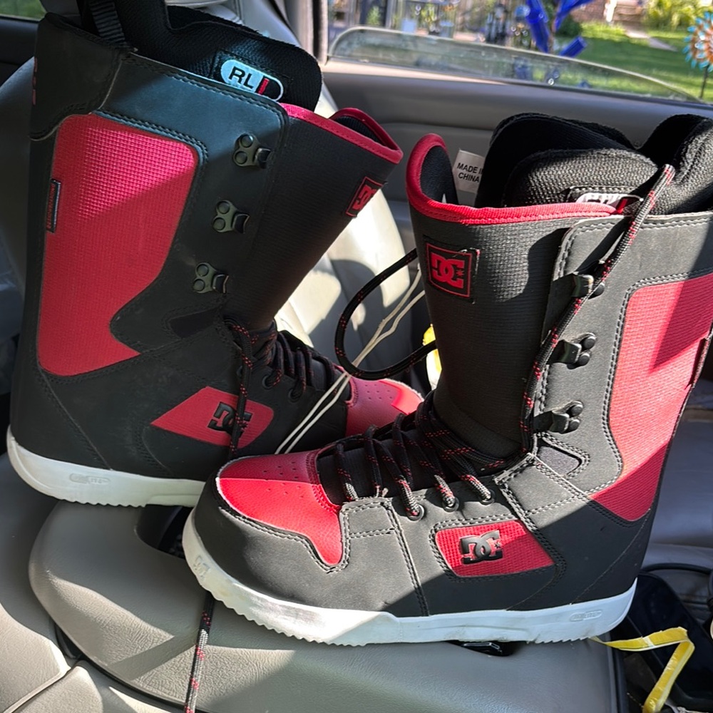 DC Men's Red and Black Boots